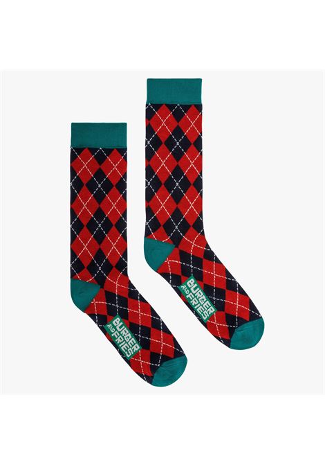 ARGYLE SOCKS NAVY BLUE / ROSSO FUOCO
